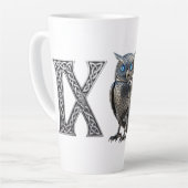 Keltischer mechanischer silberner Steampunk-Vogel Milchtasse (Linke Ecke)