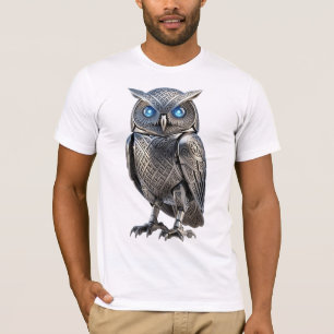 Keltischer mechanischer silberner Steampunk-Vogel T-Shirt
