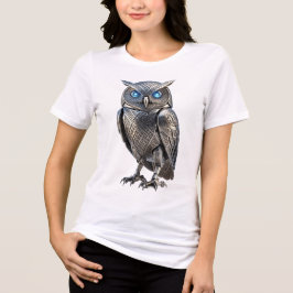 Keltischer mechanischer silberner Steampunk-Vogel Tri-Blend Shirt