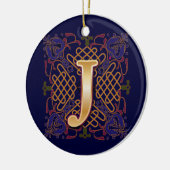 Keltischer Monogramm-Buchstabe J Keramikornament (Links)