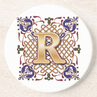 Keltischer Monogramm-Buchstabe R Sandstein Untersetzer