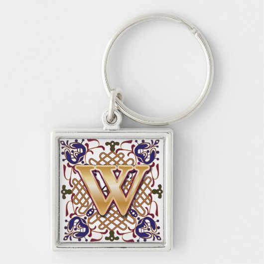 Keltischer Monogramm-Buchstabe W Schlüsselanhänger (Vorne)