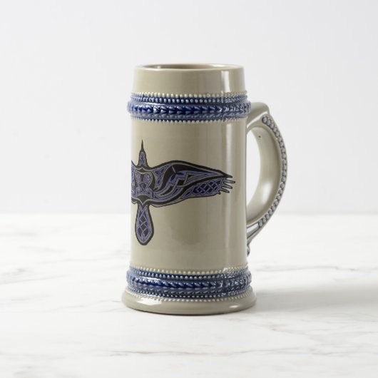Keltischer Rabe Bierglas (VorderseiteRechts)