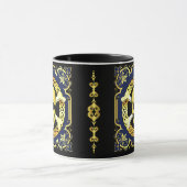 Keltischer Schädelkreuz/Design Gold/Schwarz/Blau Tasse (Zentrum)
