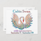 Keltischer Schwan Postkarte (Vorne/Hinten)