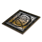 Keltischer schwarzer Stone D Monogram, erste Tile Fliese (Seite)