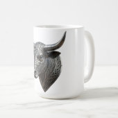Keltischer Silber Stierkopf Wikinger Keltisch Kaffeetasse (VorderseiteRechts)