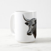 Keltischer Silber Stierkopf Wikinger Keltisch Kaffeetasse (Vorderseite Links)
