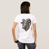 Keltischer Silber Widderkopf mit Knotenmustern T-Shirt (Schwarz voll)