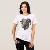 Keltischer Silber Widderkopf mit Knotenmustern Tri-Blend Shirt (Vorderseite voll)