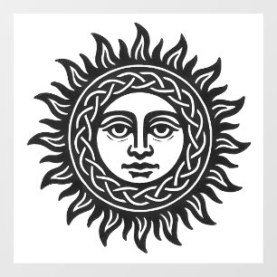 Keltischer Sonnenknoten — Geisterhafte Tinte Sonne Fensteraufkleber
