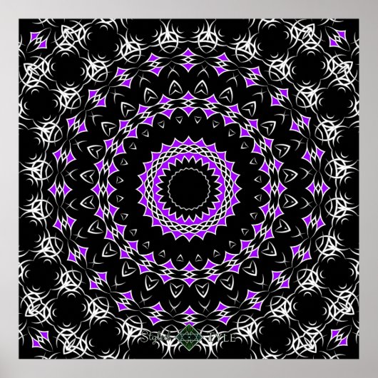Keltischer Stammes- Mandala (lila) Poster (Vorne)