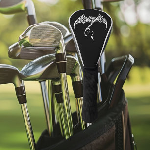 Keltischer Stammesdrache Knotenwerk Schwarz Weiß F Golf Headcover
