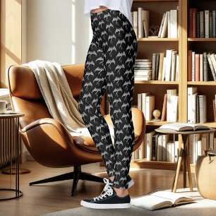 Keltischer Stammesdrache Knotenwerk Schwarz Weiß F Leggings