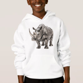 Keltischer starker silberner Rhinozeros mit kompli Hoodie