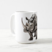 Keltischer starker silberner Rhinozeros mit kompli Kaffeetasse (Vorderseite Links)