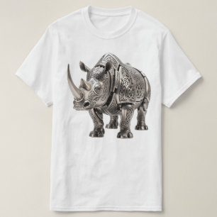 Keltischer starker silberner Rhinozeros mit kompli T-Shirt