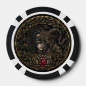 Keltischer Steampunk-Krieger. Pokerchips (Rückseite)