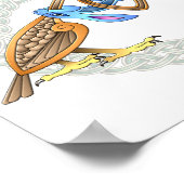 Keltischer Vogel und Hase mit Rahmen Poster (Ecke)