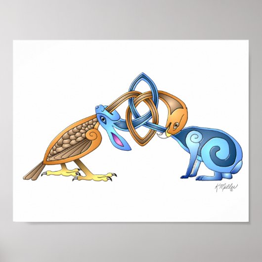Keltischer Vogel und Kaninchen Poster (Vorne)
