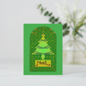 Keltischer Weihnachtsbaum Feiertagspostkarte (Stehend Vorderseite)