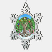 Keltischer Weihnachtsbaum Schneeflocken Zinn-Ornament (Rechts)