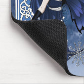 Keltischer Wintermond Feenblauer Schneeflocken Fan Mousepad (Ecke)
