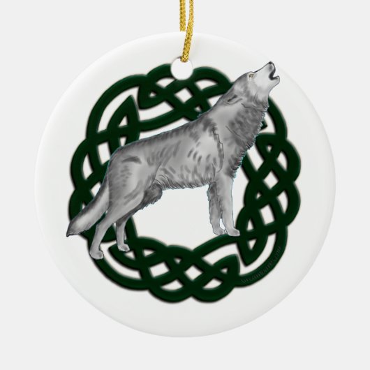 Keltischer Wolf Keramikornament (Vorne)