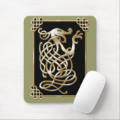 Keltischer Wolf - schwarzer Hintergrund Mousepad (Mit Mouse)