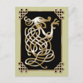 Keltischer Wolf - Schwarzer Hintergrund Postkarte (Vorderseite)