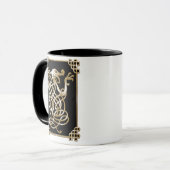 Keltischer Wolf - Schwarzer Hintergrund Tasse (Vorderseite Links)