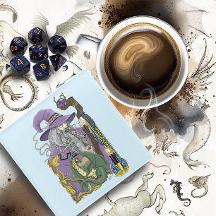 Keltischer Zauberer-Drache Fantasy Lila Glasuntersetzer