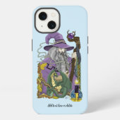 Keltischer Zauberer-Drache Fantasy Lila iPhone Hülle (Rückseite)