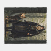 Keltischer Zauberer und Wolf Fleecedecke (Vorderseite (Horizontal))