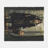 Keltischer Zauberer und Wolf Fleecedecke (Vorderseite (Horizontal))
