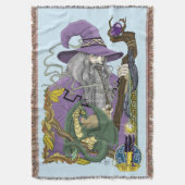 Keltischer ZaubererDrachen Fantasy Lila Decke (Vorderseite Vertikal)
