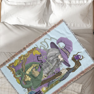 Keltischer ZaubererDrachen Fantasy Lila Decke