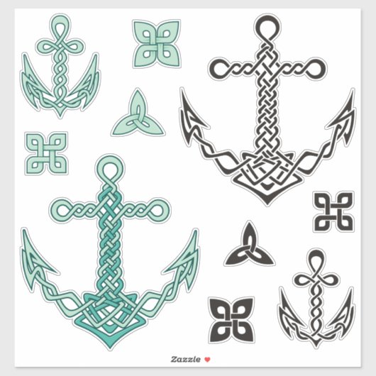 Keltisches Ankersticker-Set Aufkleber (Blatt)