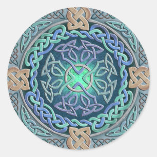 Keltisches Auge der Welt Runder Aufkleber