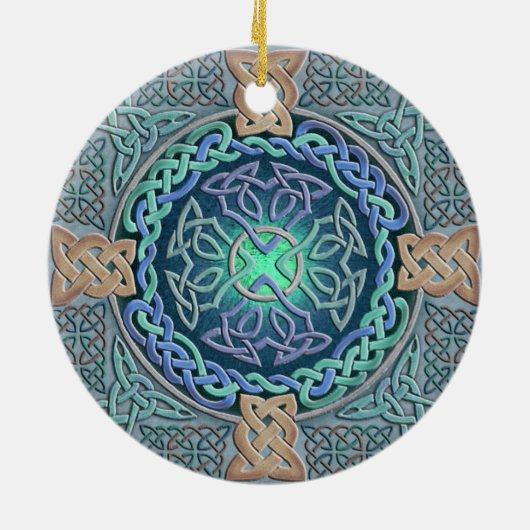 Keltisches Auge der Weltverzierung Keramikornament (Hinten)