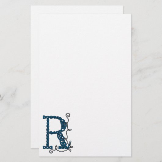 Keltisches Briefpapier des Buchstaben R (Vorne/Hinten)