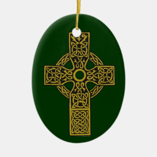 Keltisches Bronzekreuz Keramik Ornament (Vorne)
