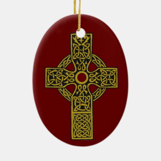 Keltisches Bronzekreuz Keramik Ornament (Hinten)