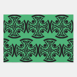 Keltisches Christliches Kreuz Geschenkpapier Set