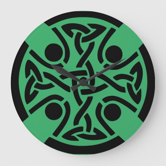 Keltisches Christliches Kreuz Große Wanduhr (Vorderseite)