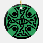 Keltisches Christliches Kreuz Keramik Ornament (Hinten)