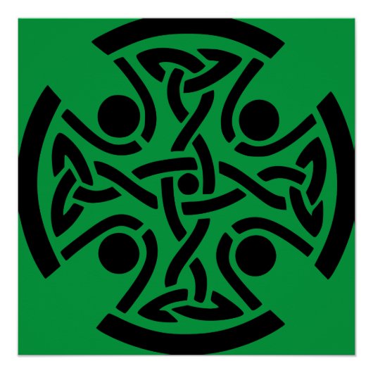 Keltisches Christliches Kreuz Poster (Vorderseite)