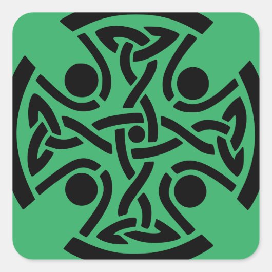 Keltisches Christliches Kreuz Quadratischer Aufkleber (Vorderseite)