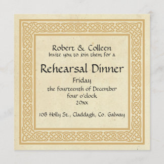 Keltisches Design Hochzeitsprobe Dinner Einladung