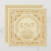 keltisches Design mit Claddagh Wedding RSVP Einladung (Vorne/Hinten)
